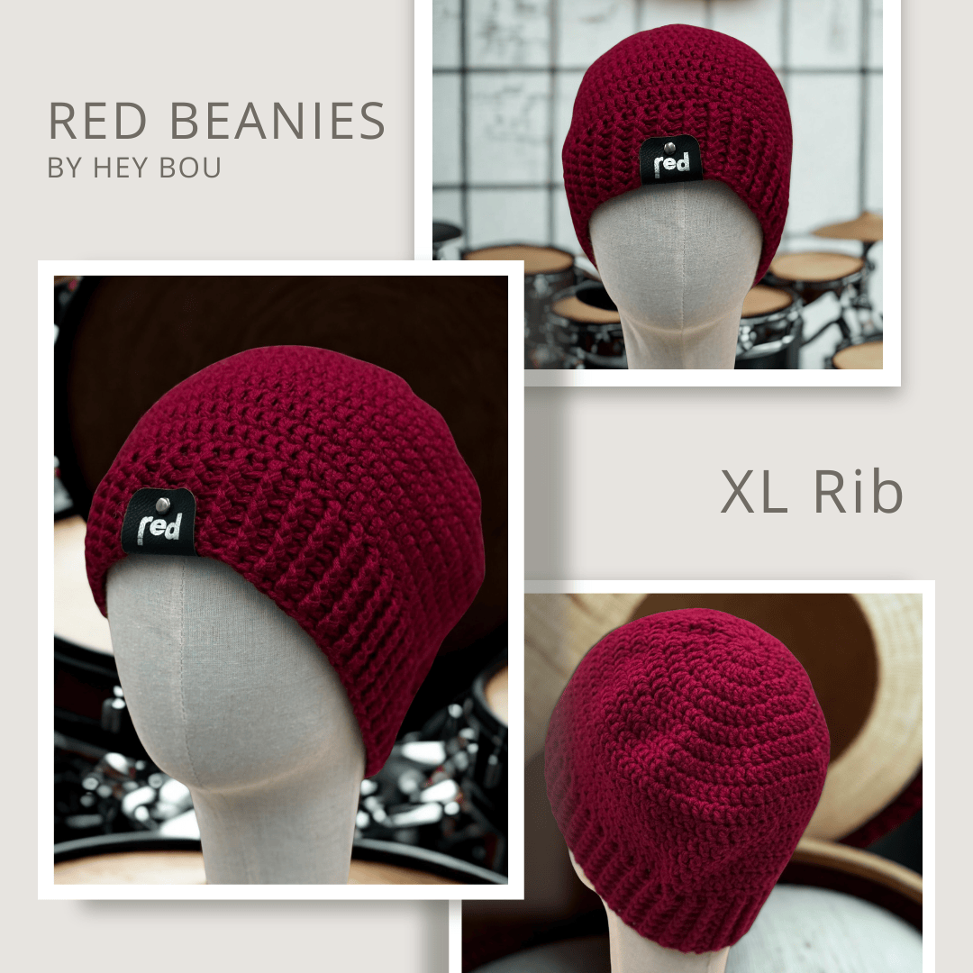 Hey Bou Beanie Handmade Beanies - Red For Your Head by Hey Bou Red Cymbals Handmade Beanie - Red For Your Head
