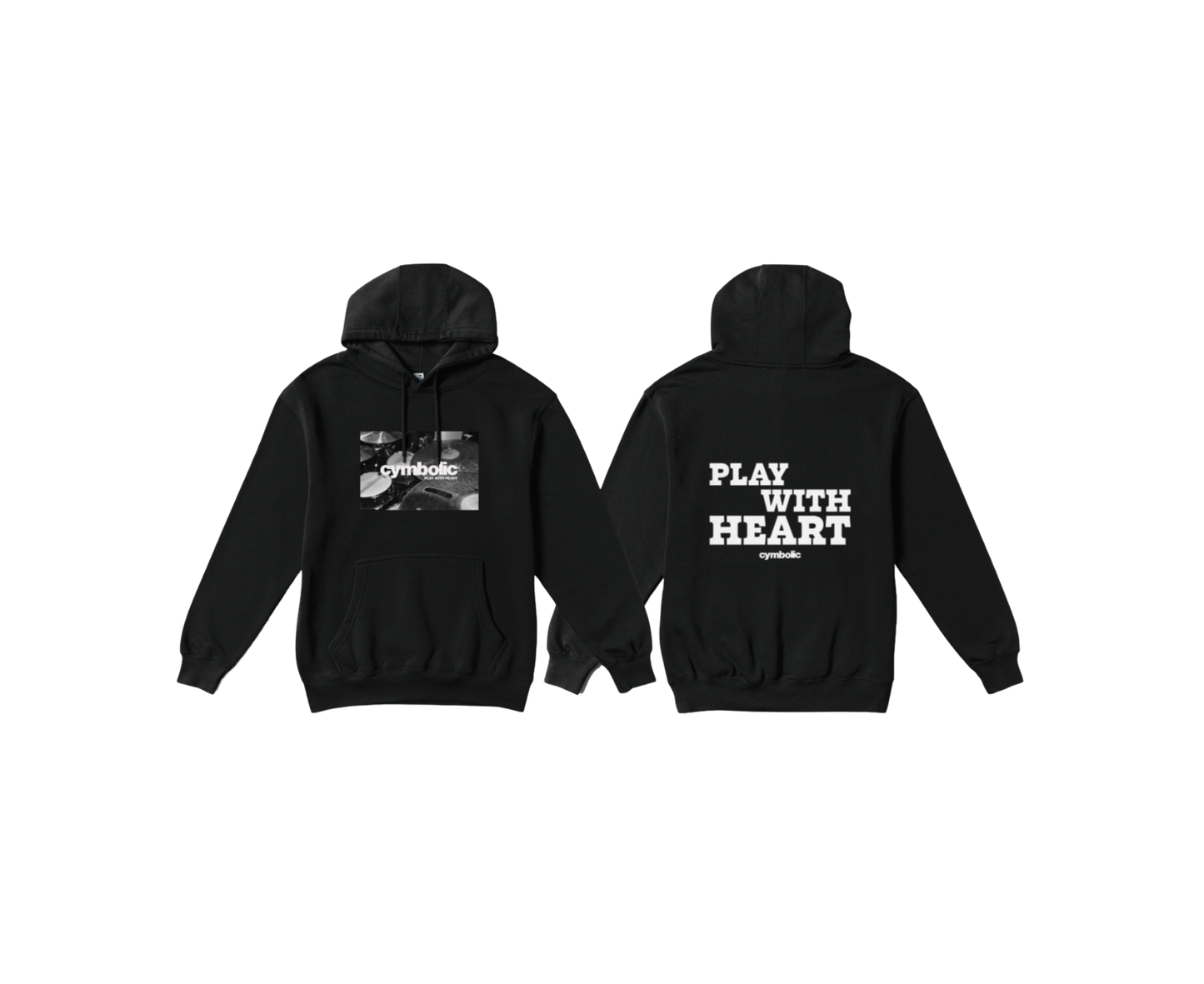 Cymbolic 'Play With Heart' Graphic Hoodie and Tshirt