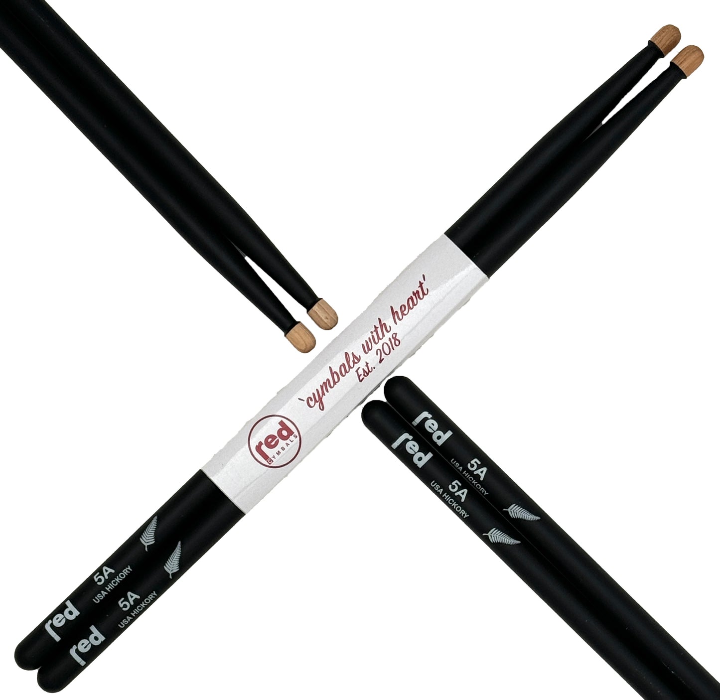 Red Drumsticks Silver Fern Sticks Black or Silver