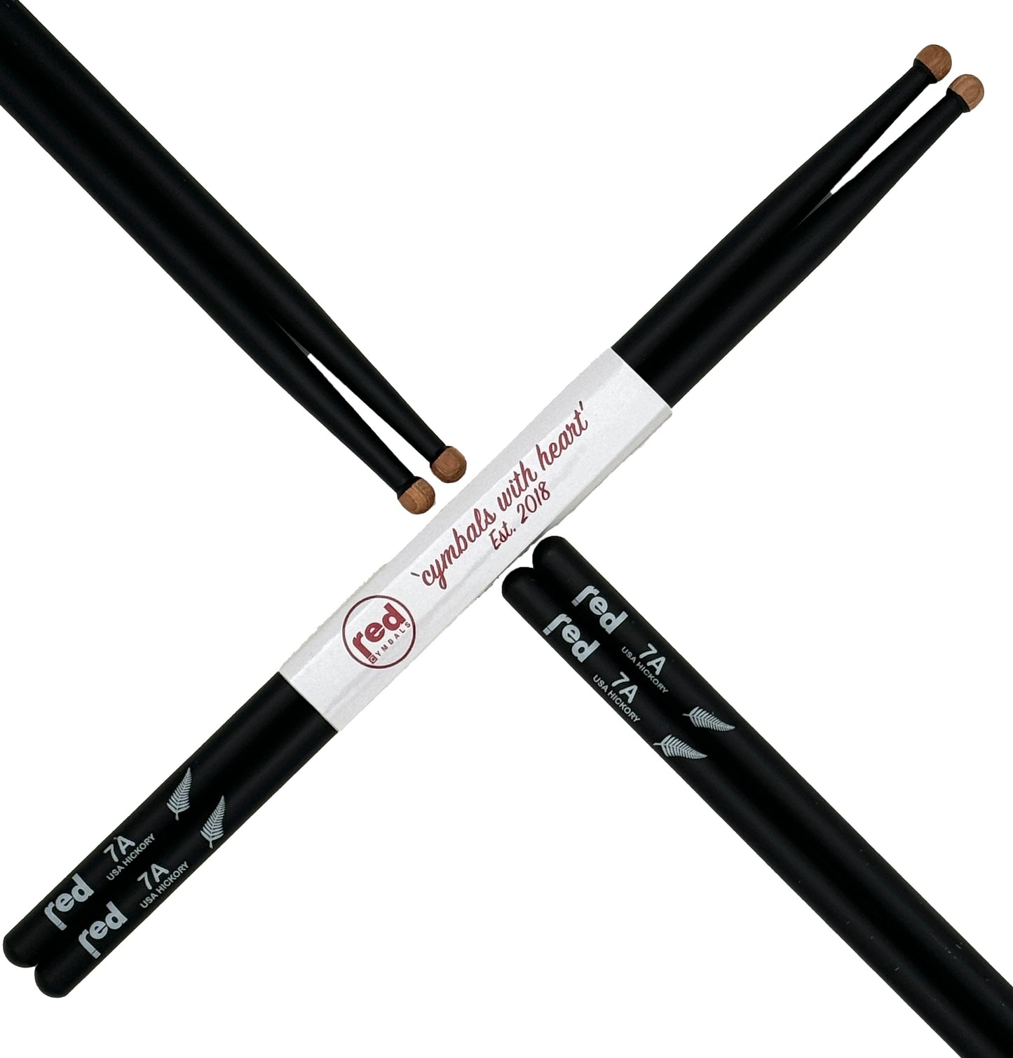 Red Drumsticks Silver Fern Sticks Black or Silver