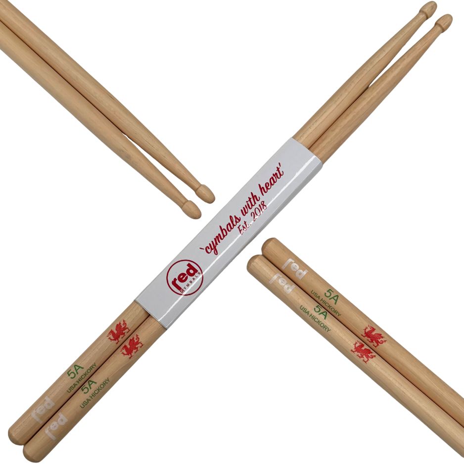 Rote Drumsticks Welsh Dragon 5A Kugelspitze