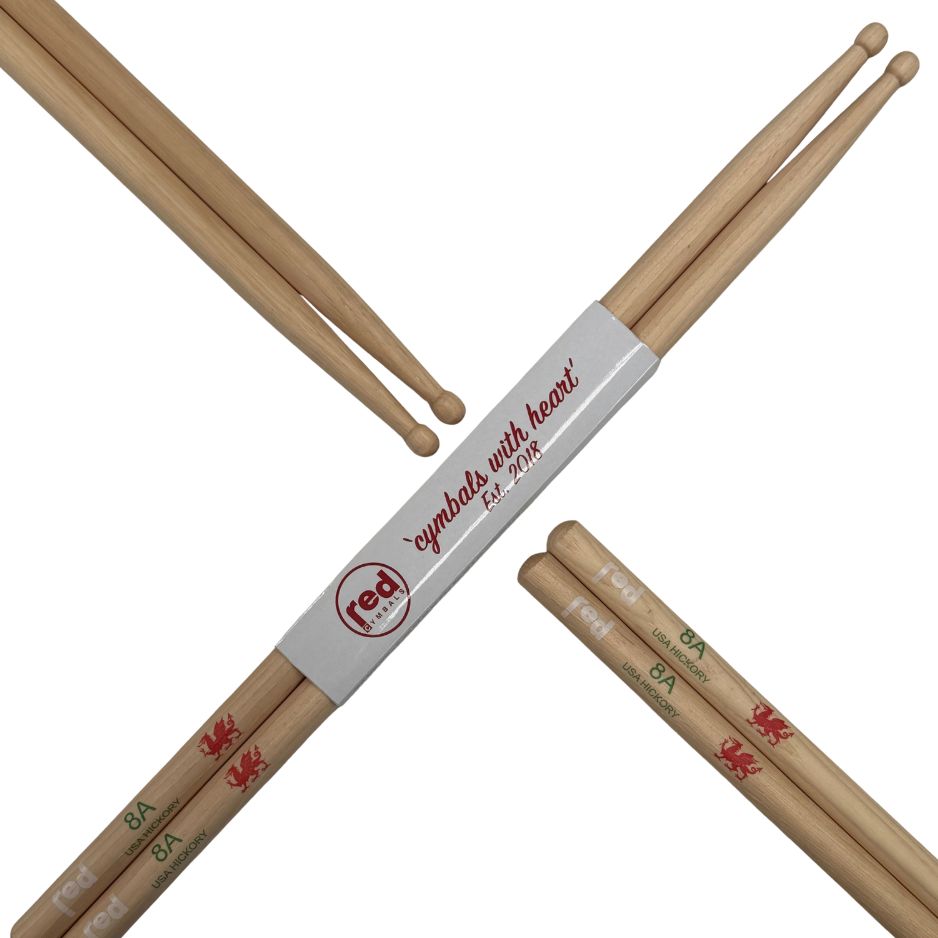 Rote Drumsticks Welsh Dragon 5A Kugelspitze