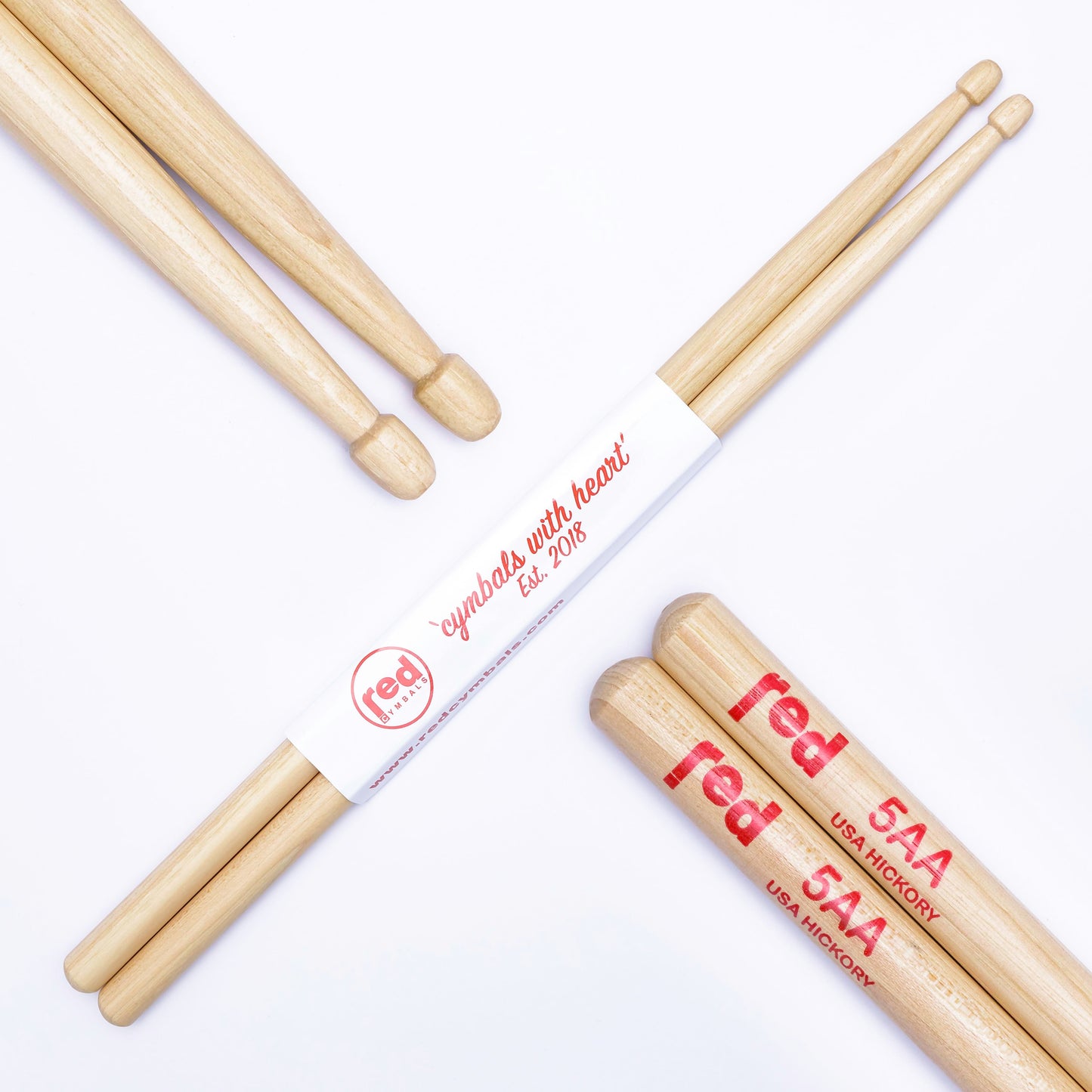 Red Cymbals Drum Sticks Acorn 5AA